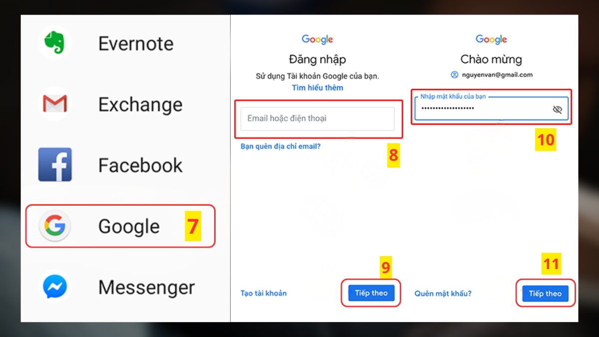 cách sửa không thể lưu thay đổi đối với liên hệ - xóa và thêm lại tài khoản Google - bước 3.2