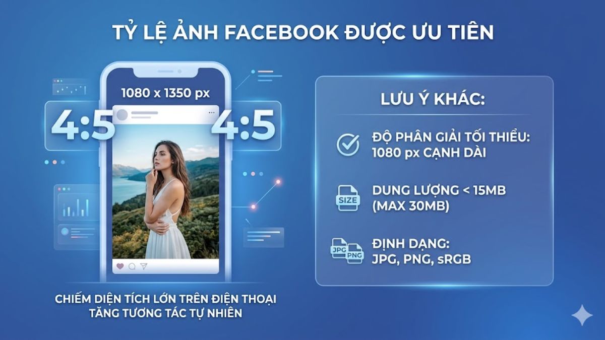 Tỷ lệ ảnh Facebook được ưu tiên hiển thị nhất hiện nay