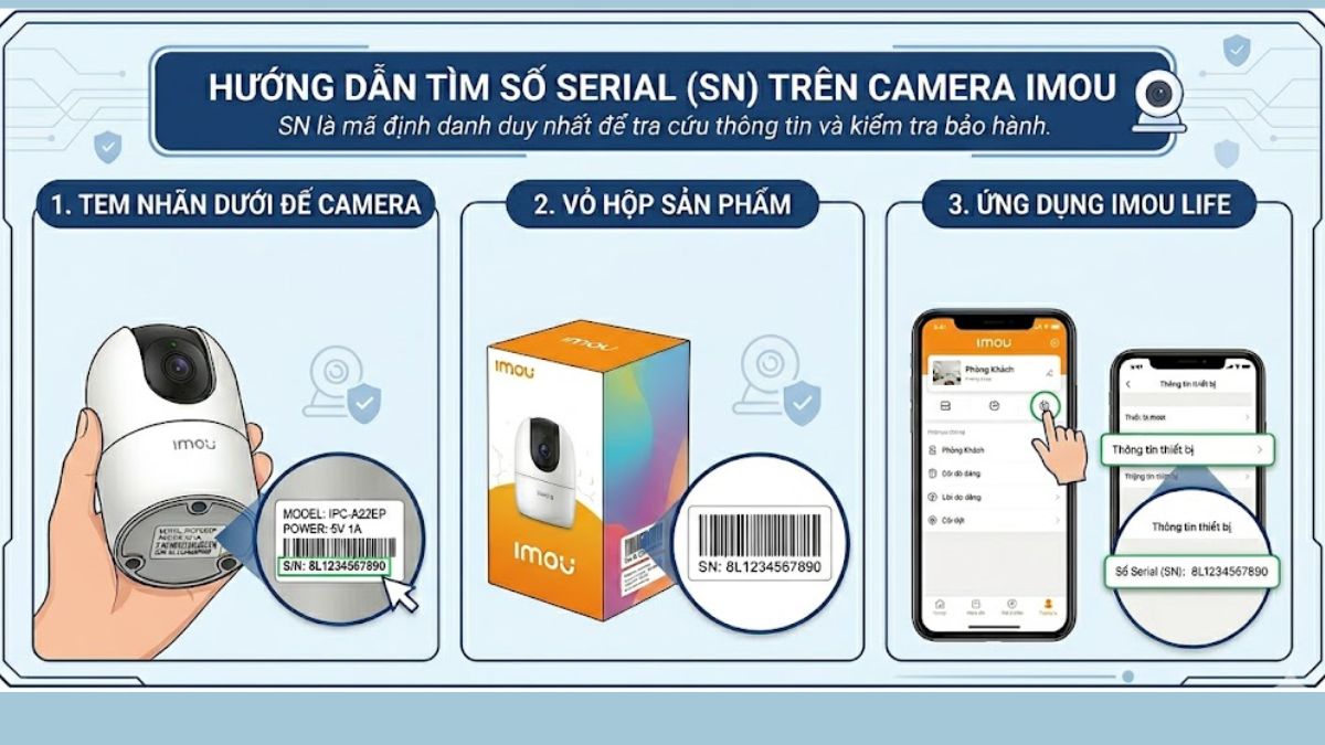 Cách tìm số serial (SN) trên camera Imou