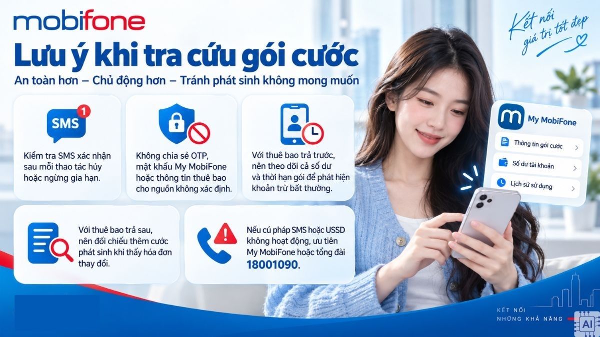 Lưu ý khi tra cứu gói cước MobiFone
