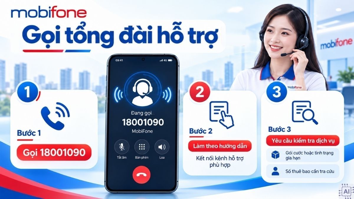 Hướng dẫn cách kiểm tra dịch vụ MobiFone đang sử dụng gọi tổng đài hỗ trợ