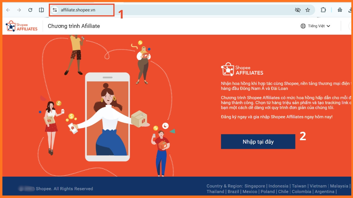 Hướng dẫn đăng ký KOL Shopee Affiliate chi tiết - bước 1