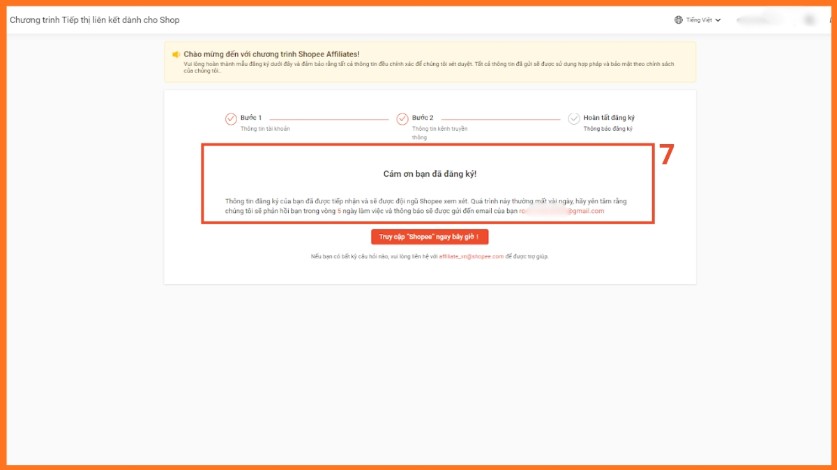 Hướng dẫn đăng ký KOL Shopee Affiliate chi tiết - bước 3