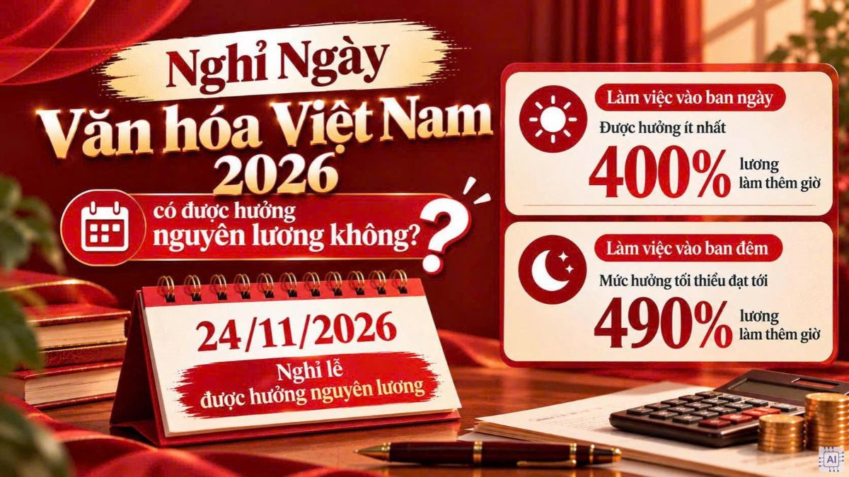 Nghỉ Ngày Văn hóa Việt Nam 2026 có được hưởng nguyên lương không?