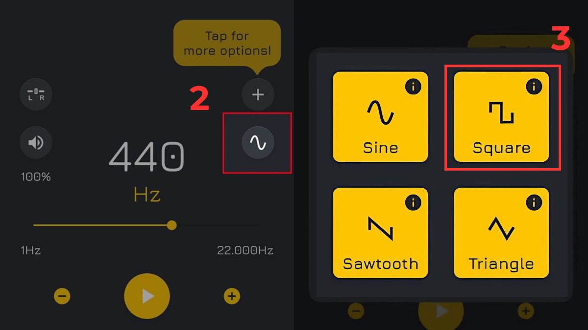 Cách khắc phục nước vô loa điện thoại bị rè sử dụng app Frequency Sound Generator - bước 2