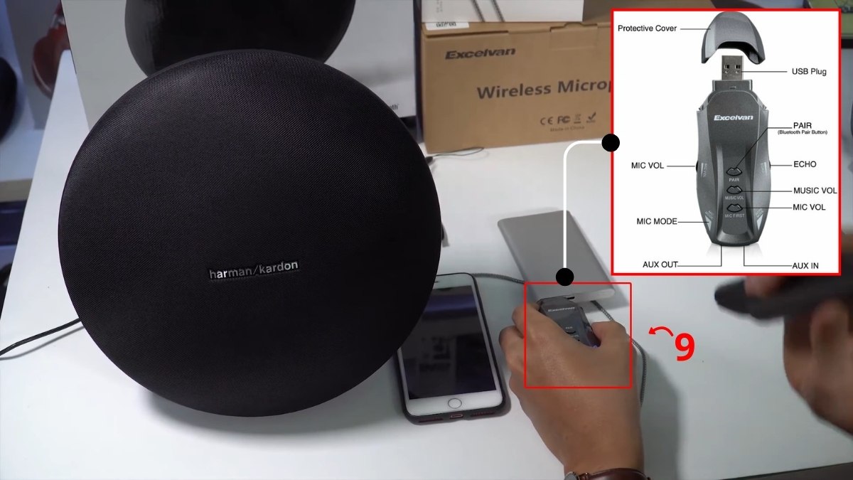 Hướng dẫn cách hát karaoke trên loa Harman Kardon - bước 4