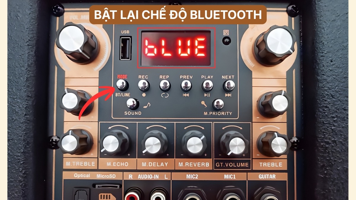 Cách khắc phục loa kéo không hiện Bluetooth - bật lại chế độ bluetooth