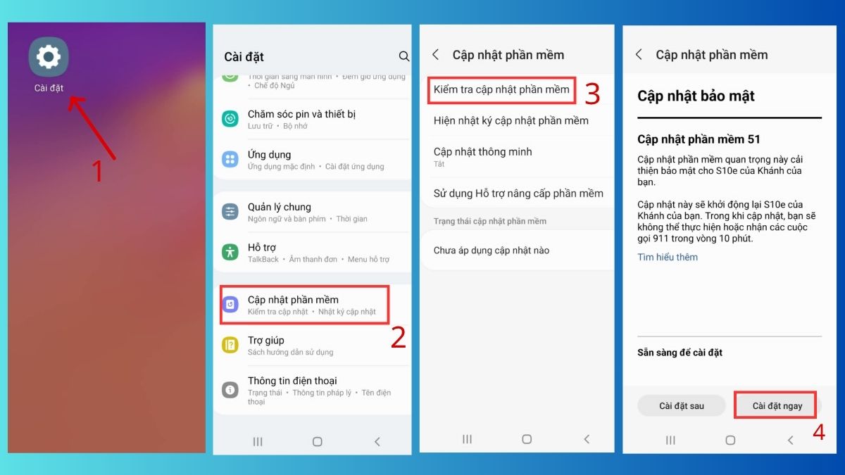 cách khắc phục máy ảnh samsung bị lỗi - Cập nhật phần mềm mới