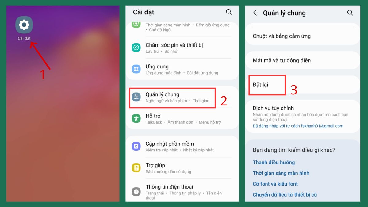 cách khắc phục camera samsung bị lỗi - khôi phục cài đặt gốc điện thoại Samsung -bước 1