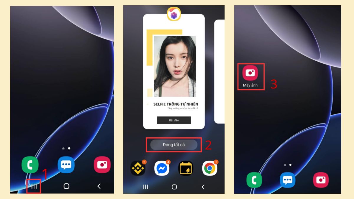 cách khắc phục  lỗi camera samsung - tắt các ứng dụng máy ảnh khác