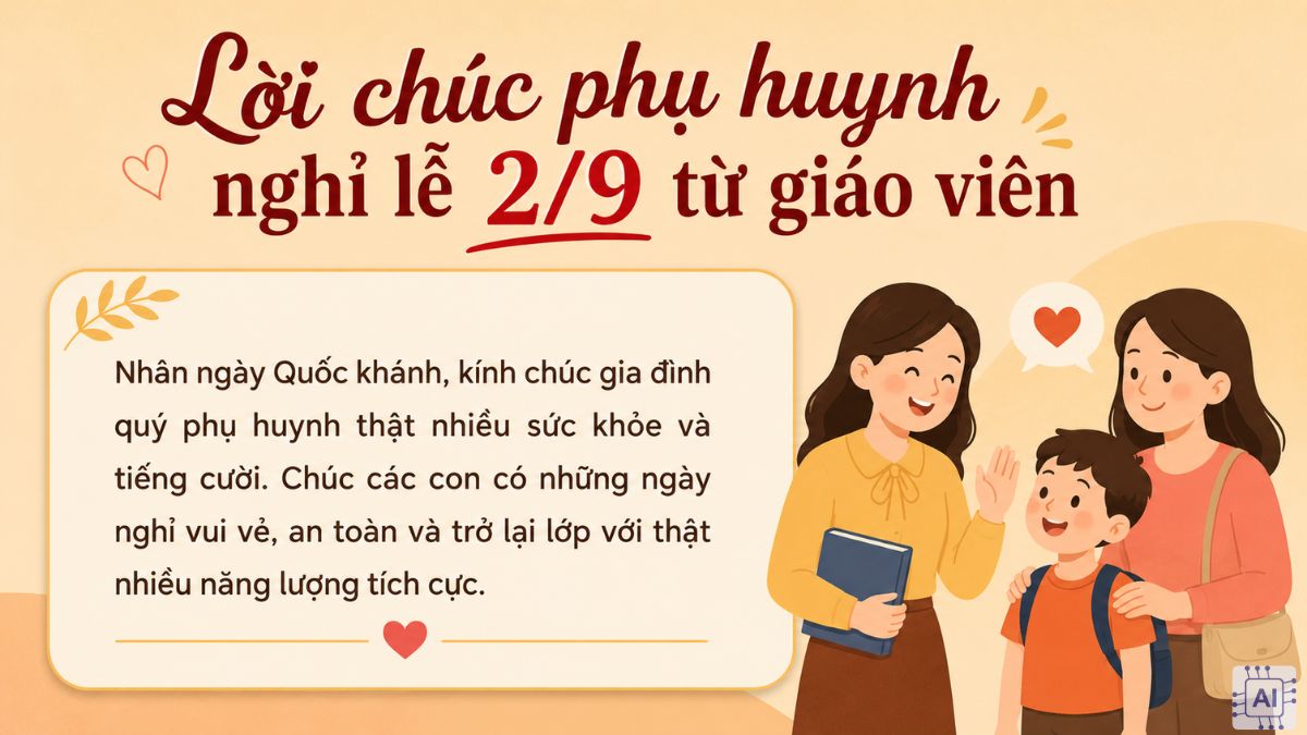 Lời chúc phụ huynh nghỉ lễ 2/9 từ giáo viên