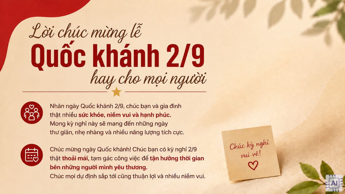Lời chúc mừng lễ Quốc khánh 2/9 hay cho mọi người