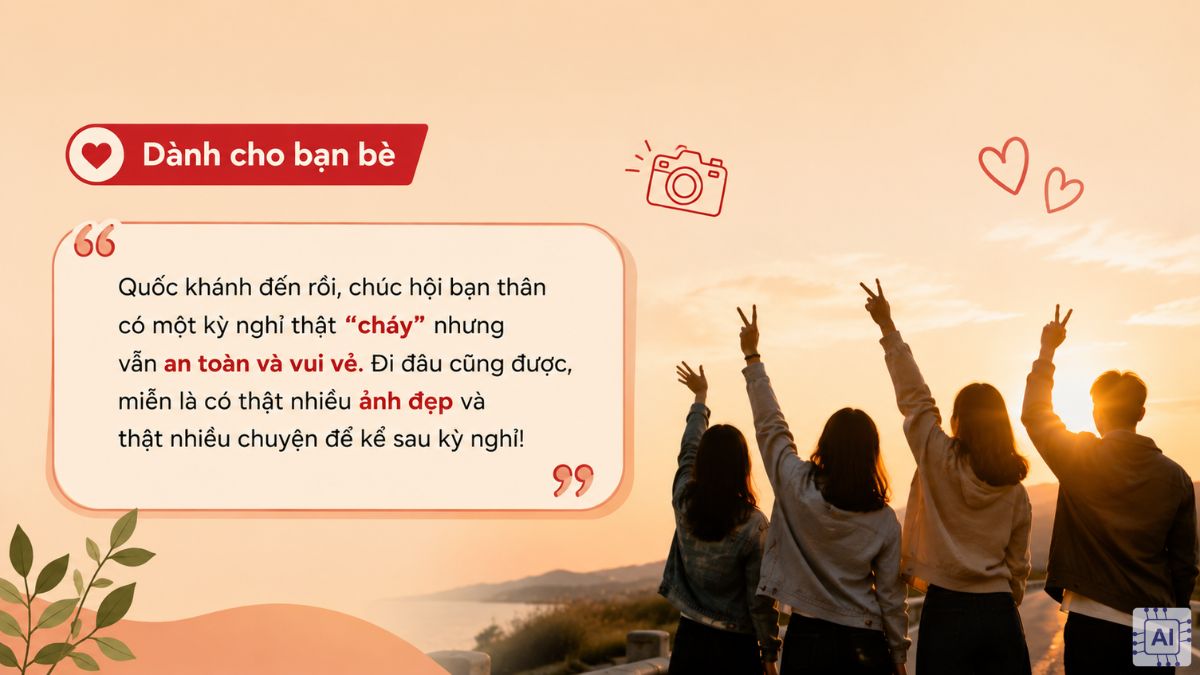 Lời chúc 2/9 cho người thân, bạn bè, người yêu ngọt ngào - dành cho bạn bè