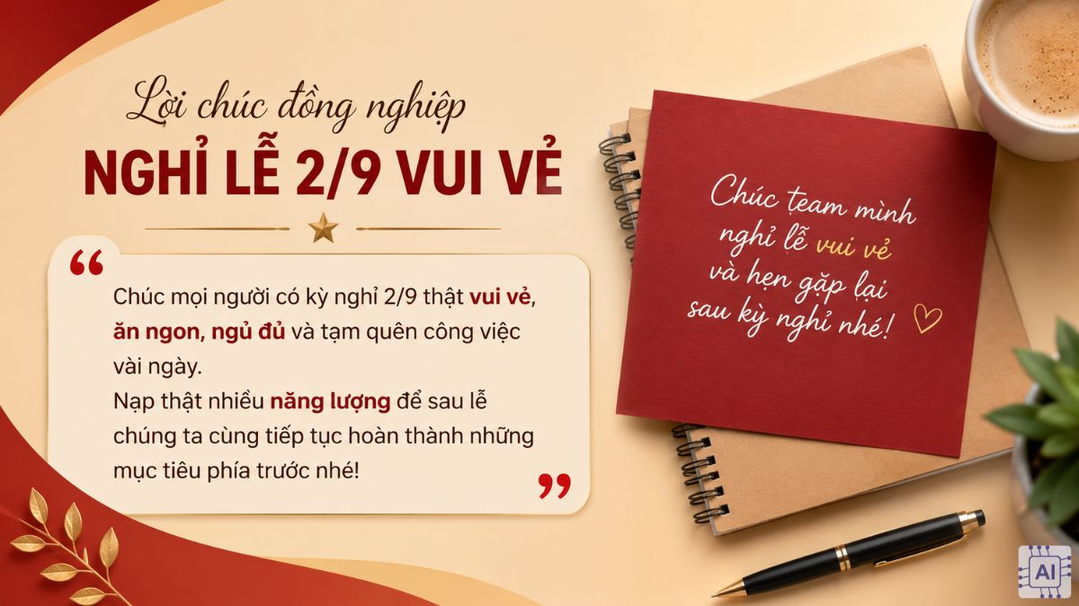 Lời chúc đồng nghiệp nghỉ lễ 2/9 vui vẻ