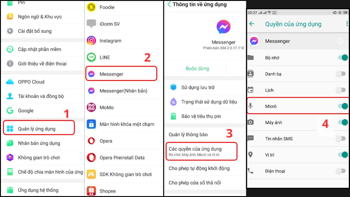 Cách khắc phục mic điện thoại bị lỗi - Kiểm tra lại quyền truy cập micro trên android