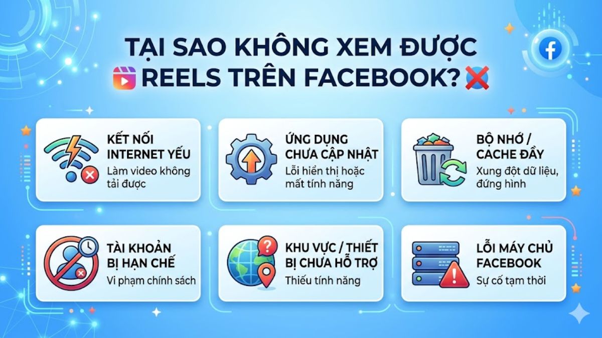 Tại sao không xem được Reels trên Facebook?