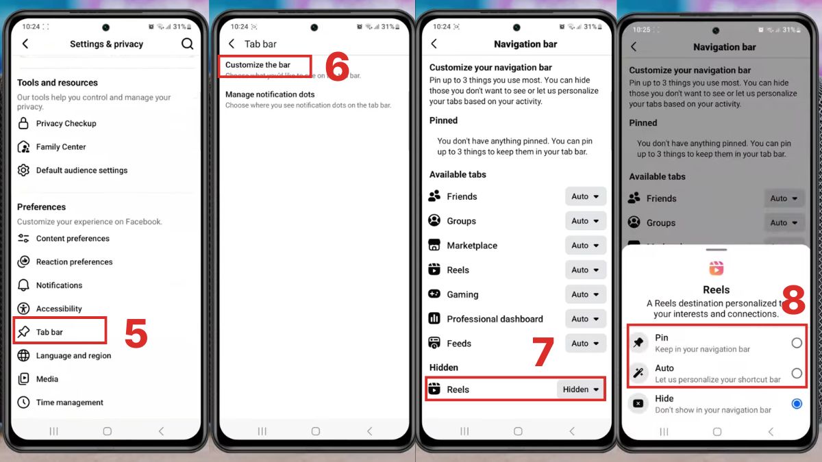 Cách bật tính năng Reels trên Facebook - bước 3