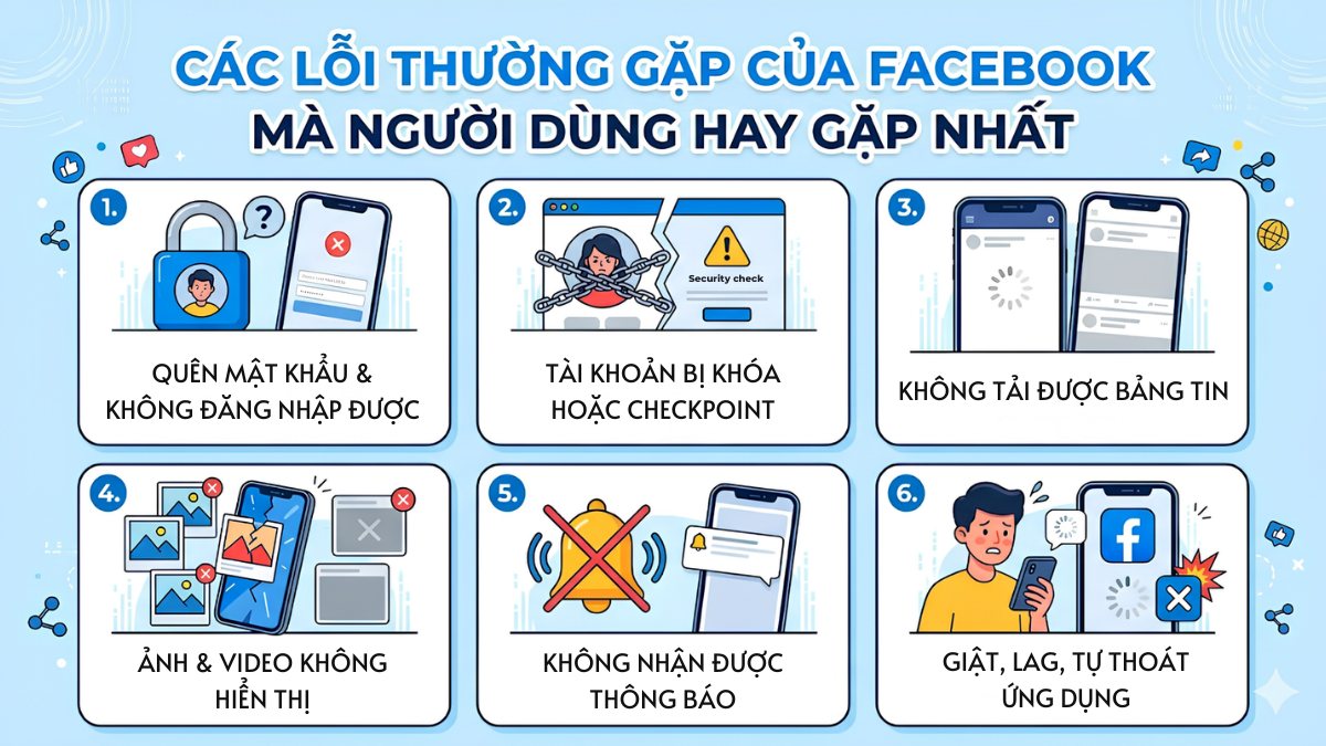 Các lỗi thường gặp của Facebook mà người dùng hay gặp nhất