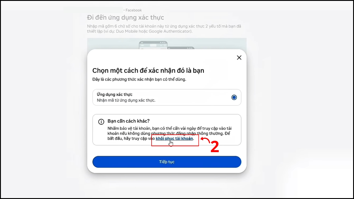 Khắc phục lỗi đăng nhập và bảo mật tài khoản Facebook - lỗi xác thực 2 yếu tố không nhận mã otp - bước 1.2