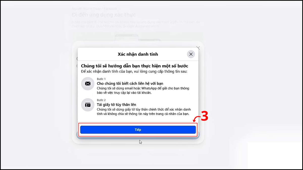 Khắc phục lỗi đăng nhập và bảo mật tài khoản Facebook - lỗi xác thực 2 yếu tố không nhận mã otp - bước 1.3