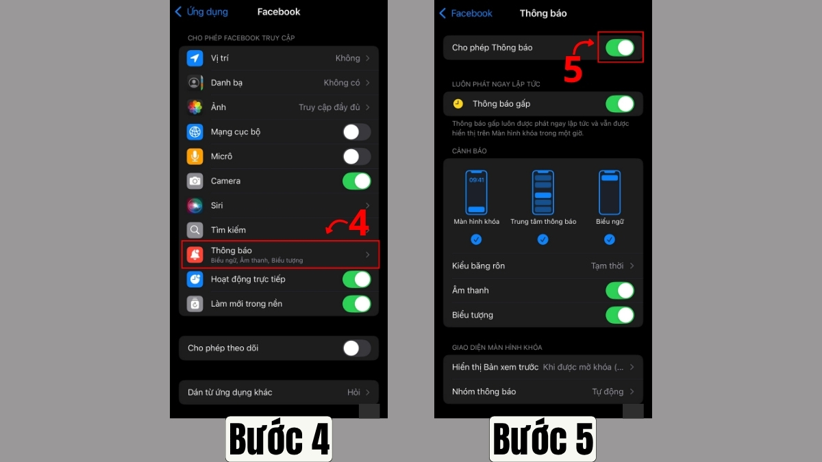 Khắc phục các lỗi hiển thị và tính năng trên Facebook - thông báo facebook không hiện - bước 4,5