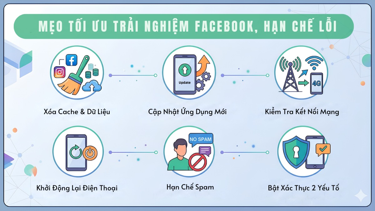 Mẹo tối ưu trải nghiệm để hạn chế lỗi Facebook