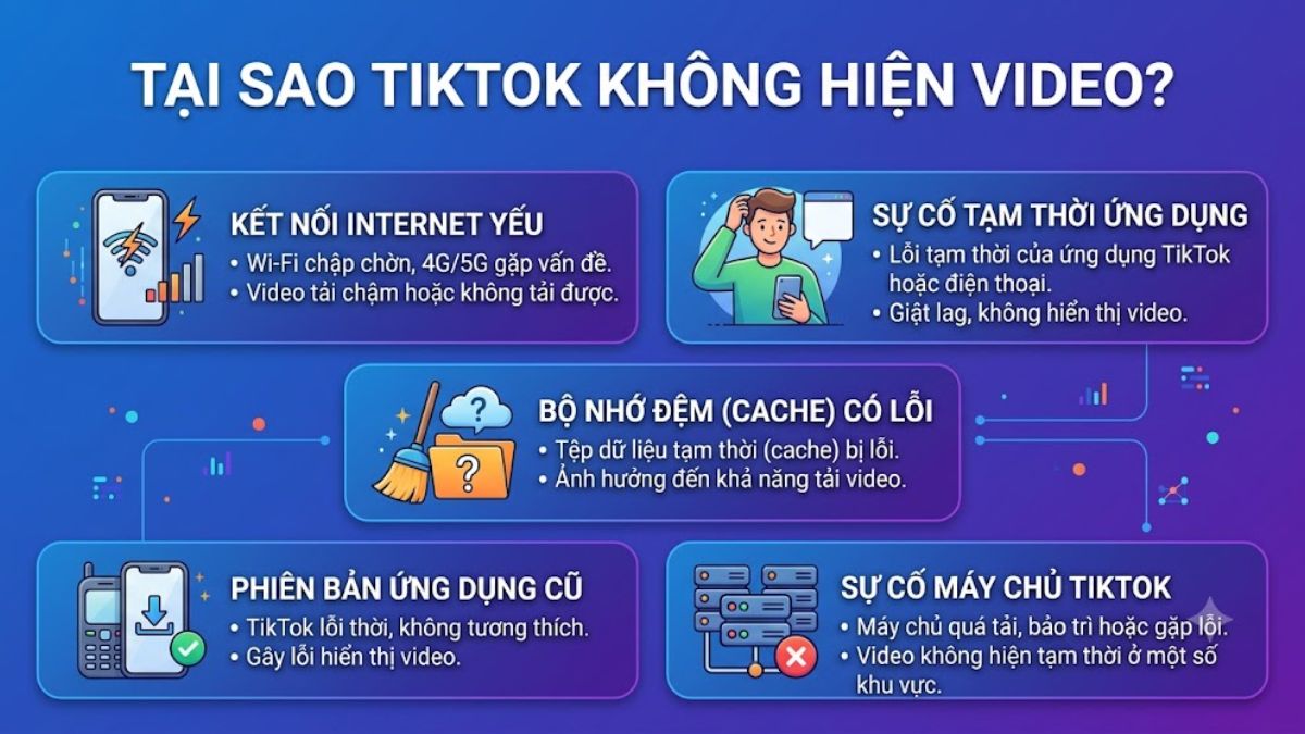 Tại sao TikTok không hiện video?