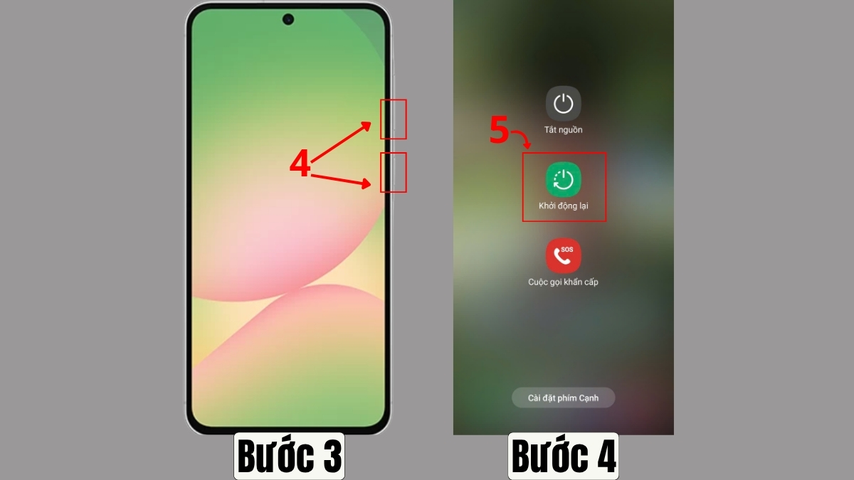 Cách khắc phục lỗi truy cập quá thường xuyên trên TikTok - khởi động lại thiết bị - bước 3,4