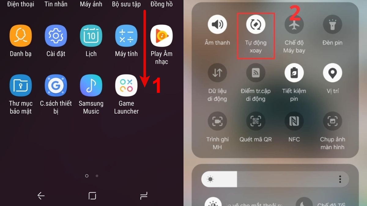 Hướng dẫn cách khắc phục lỗi tự xoay màn hình Samsung - kiểm tra tính năng xoay màn hình