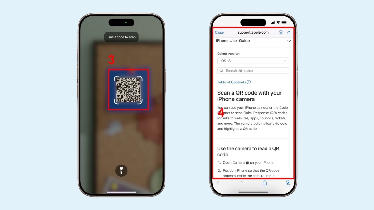 Hướng dẫn cách quét mã QR code trên app - bước 3,4