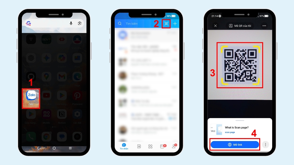 Hướng dẫn cách quét mã QR code trên app zalo