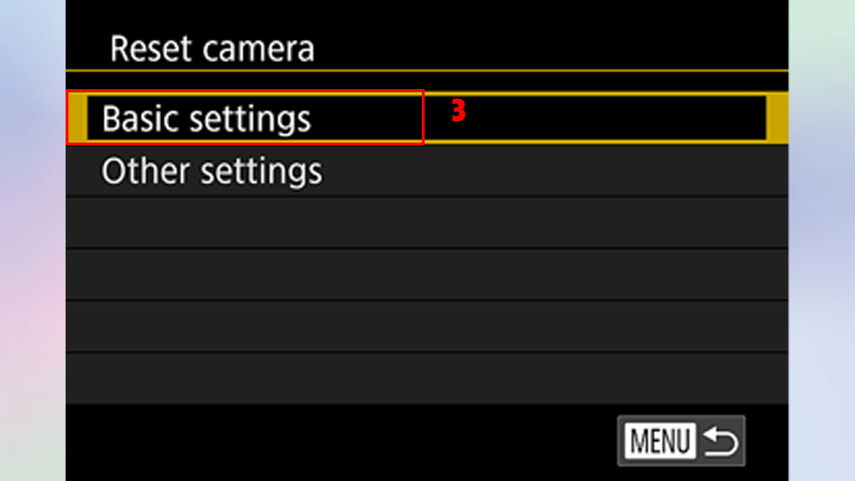 Cách khắc phục màn hình máy ảnh Canon bị ngược - reset lại mặc định - bước 2,3