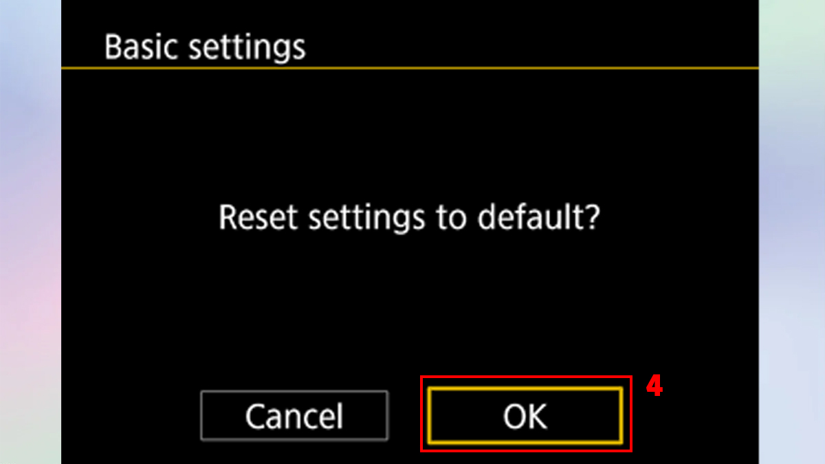 Cách khắc phục màn hình máy ảnh Canon bị ngược - reset lại mặc định - bước 4