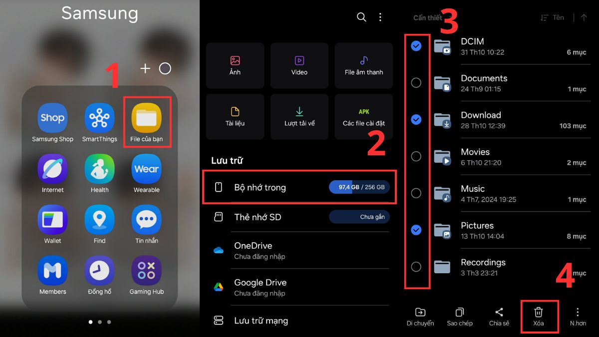 Cách khắc phục lỗi màn hình Samsung bị giật nháy liên tục - xóa bớt ứng dụng không cần thiết