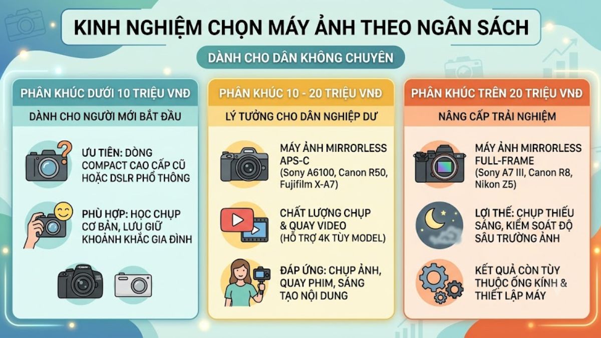 Kinh nghiệm chọn máy ảnh cho dân không chuyên theo ngân sách