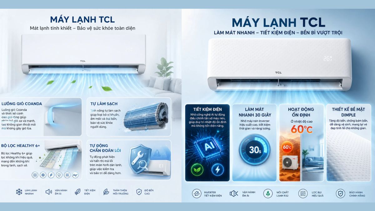 Top thương hiệu máy lạnh cho chung cư chất lượng hiện nay - tcl