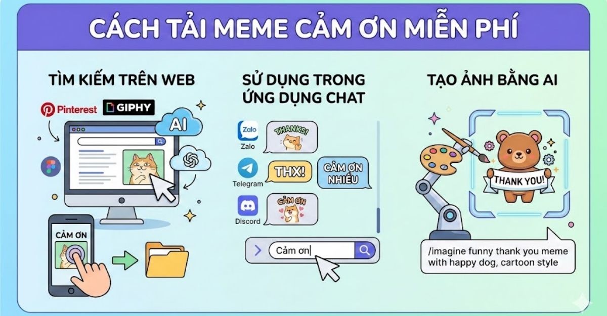 Cách tải meme cảm ơn miễn phí