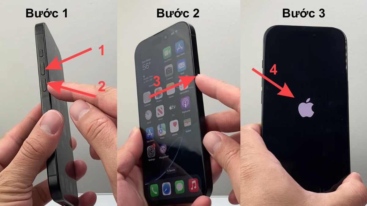 Cách khắc phục gọi Messenger không có tiếng trên iPhone - khởi động lại điện thoại