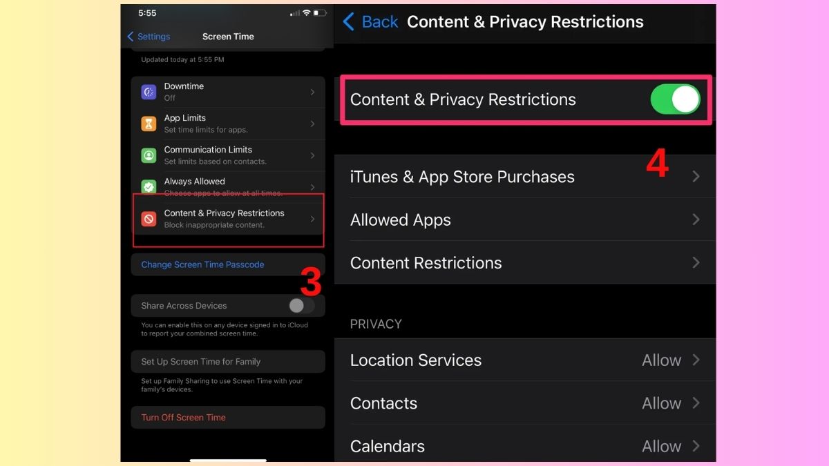 Cách tắt tính năng mua In-app - bước 2