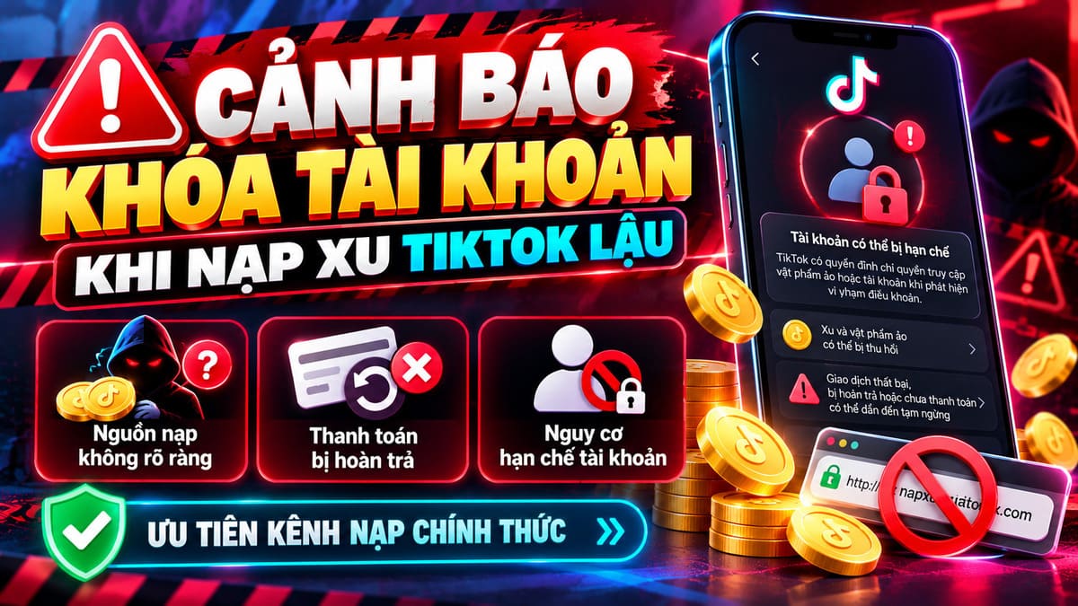 Cảnh báo rủi ro khóa tài khoản khi nạp xu lậu
