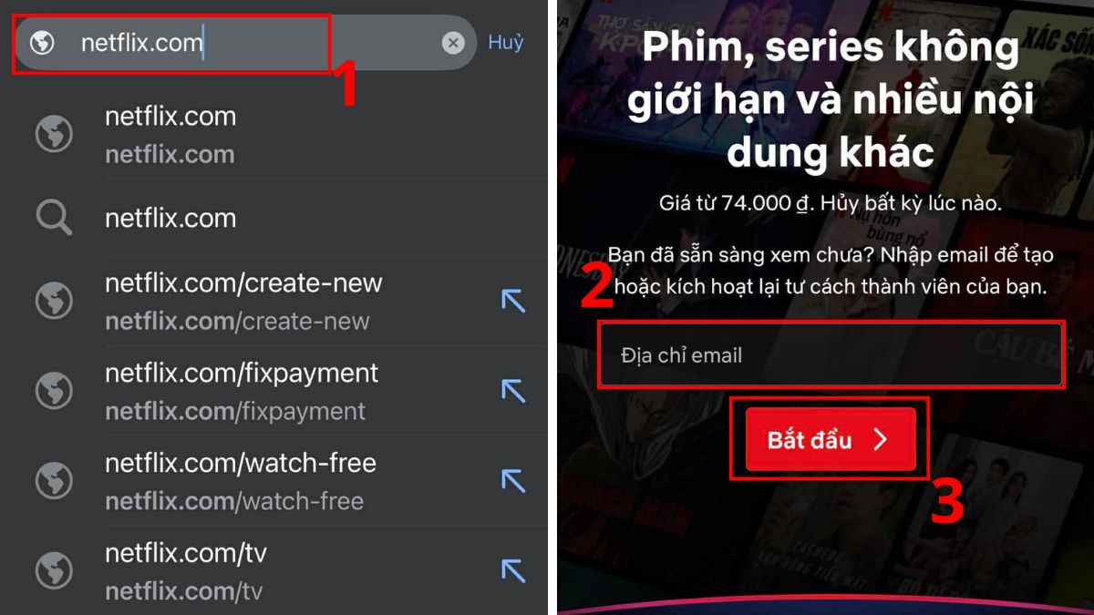 Cách đăng ký gói xem trên Netflix - bước 1