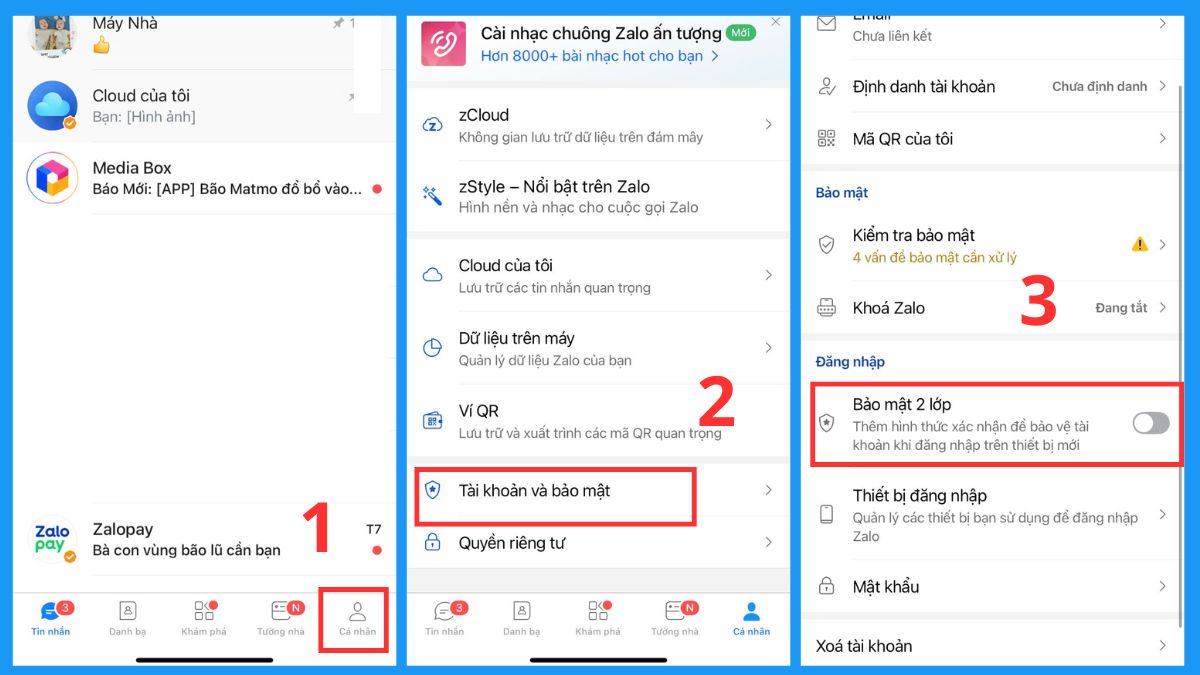 Nhắn tin qua Zalo có an toàn không? Bật xác thực 2 lớp trên Zalo