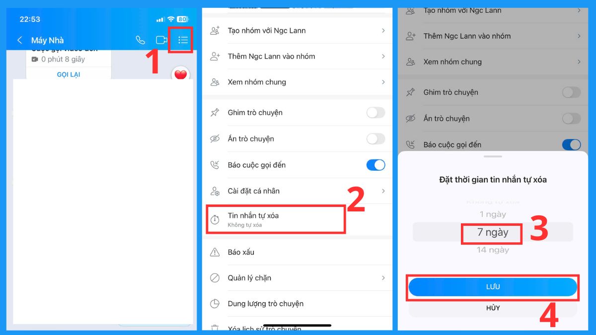 Nhắn tin qua Zalo có an toàn không? - Cài đặt tin nhắn tự xóa