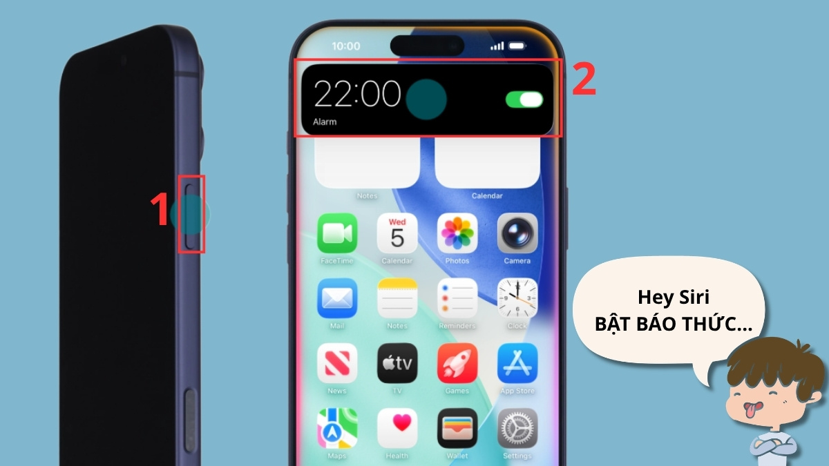 Nút sườn iPhone có tính năng gì? - kích hoạt trợ lý ảo siri bằng nút sườn - bước 1,2