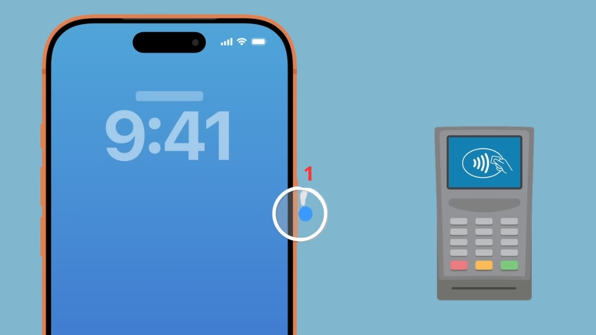 Nút sườn iPhone có tính năng gì? - thanh toán apple pay - bước 1