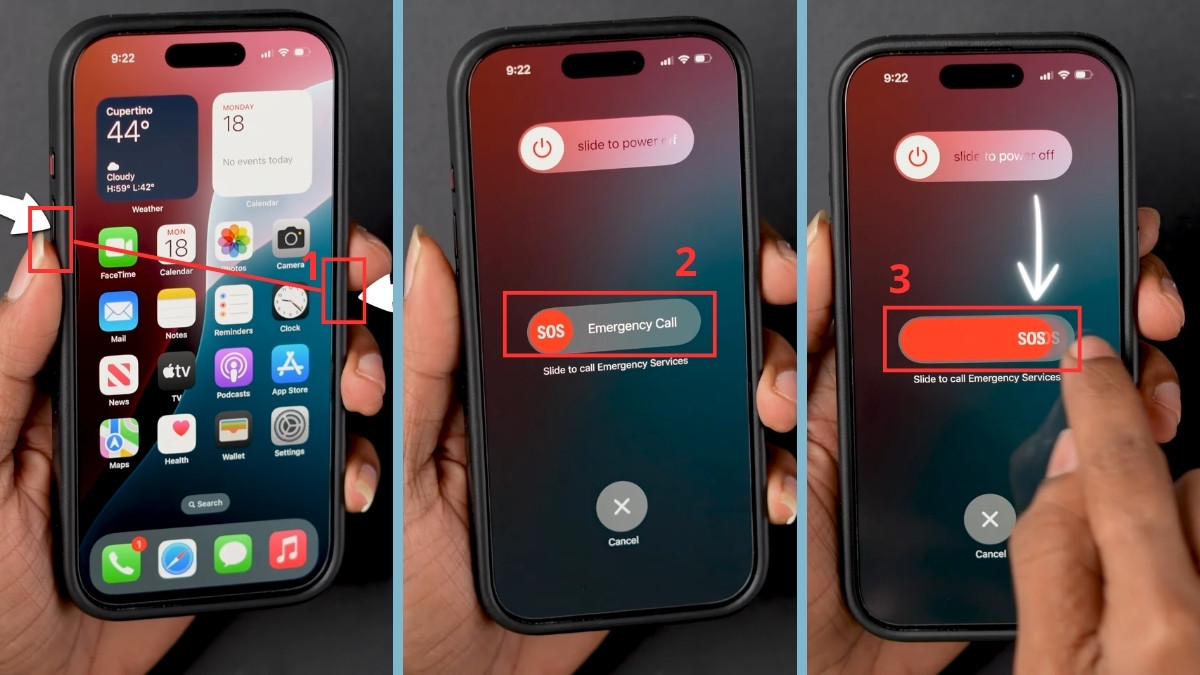 Nút sườn iPhone có tính năng gì? - kích hoạt cuộc gọi khẩn cấp SOS