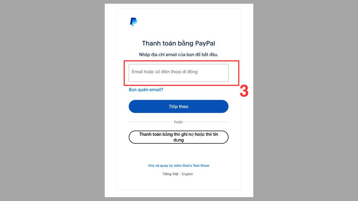 Quy trình thanh toán trên PayPal - bước 2