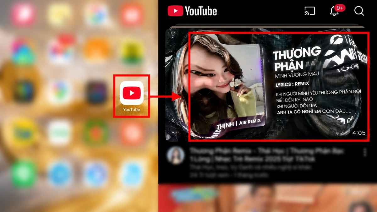 Phát/truyền video Youtube từ iPhone lên tivi Samsung - bước 1