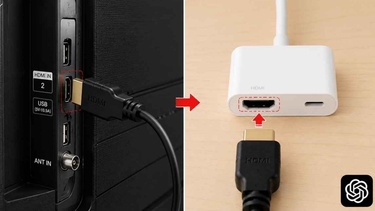 Cách kết nối iPhone với tivi Samsung bằng dây cáp hdmi - bước 1
