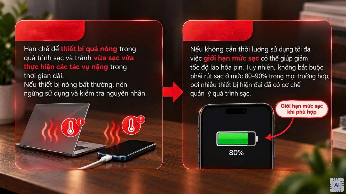Hướng dẫn sử dụng và cách phòng tránh chai pin - bước 3,4